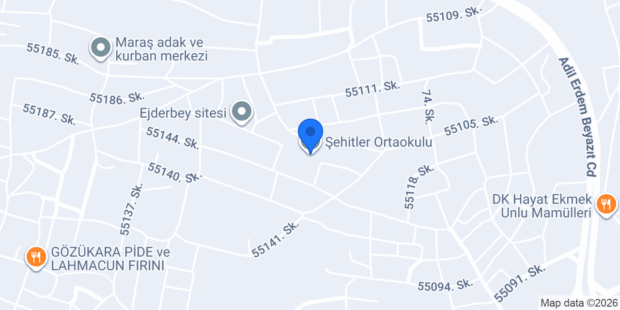 Şehitler Ortaokulu konumu