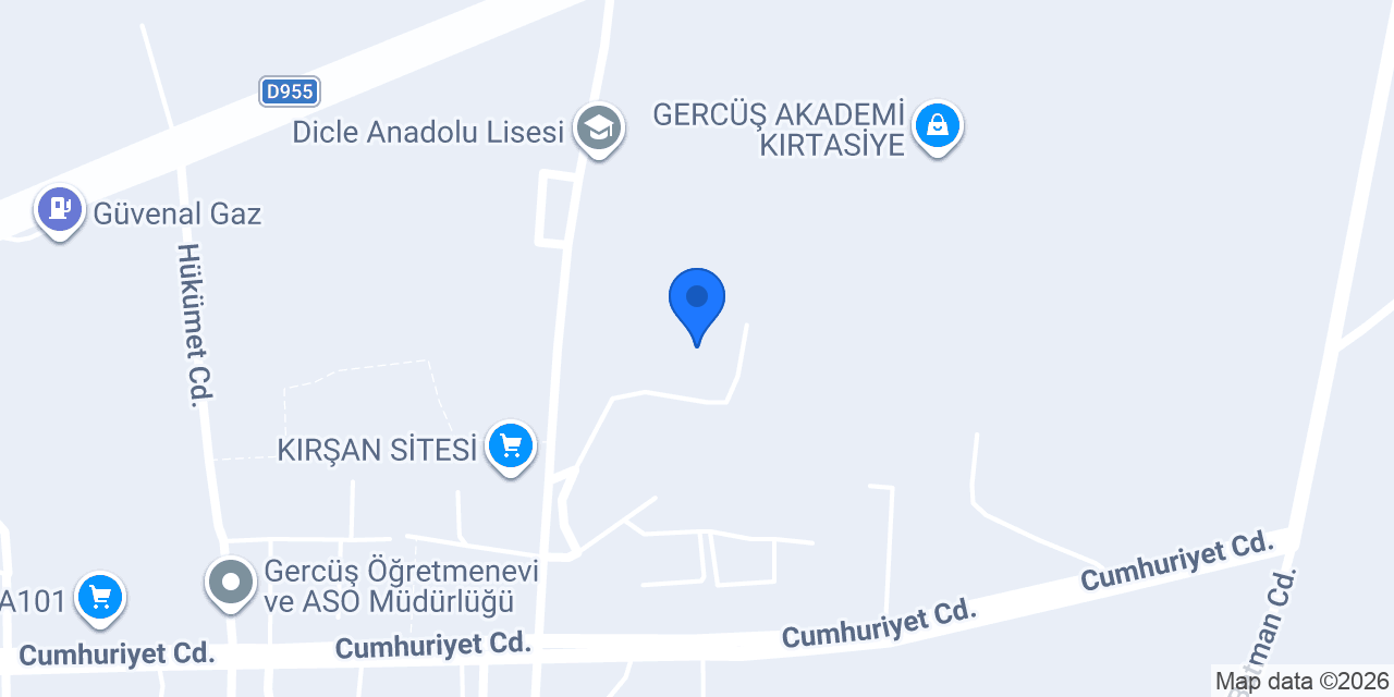 Gercüş Yatılı Bölge Ortaokulu konumu