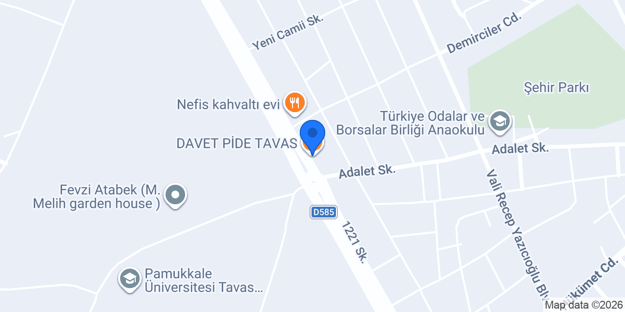 DAVET PİDE TAVAS konumu