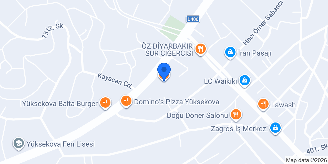 Pasaport Pizza Yüksekova konumu