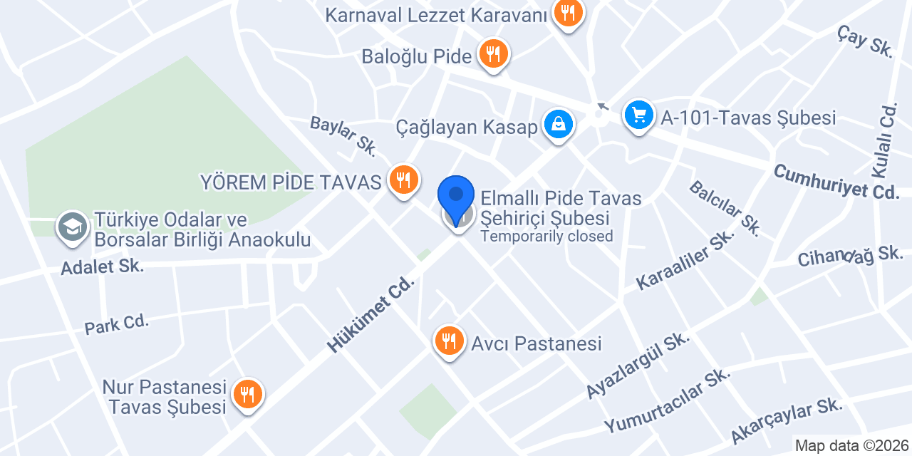Anadolu Pastanesi Tavas konumu