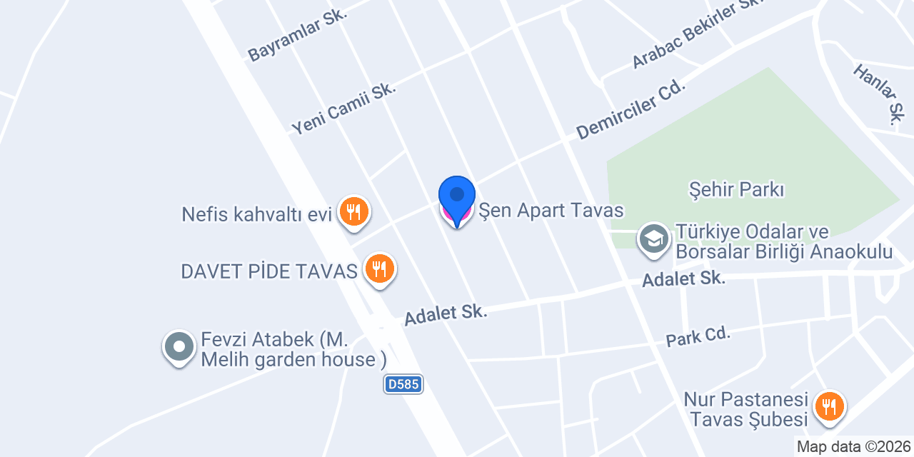 Şen Apart Tavas konumu