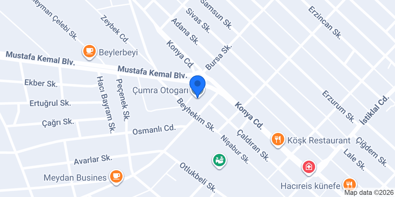 Çumra Otogarı konumu