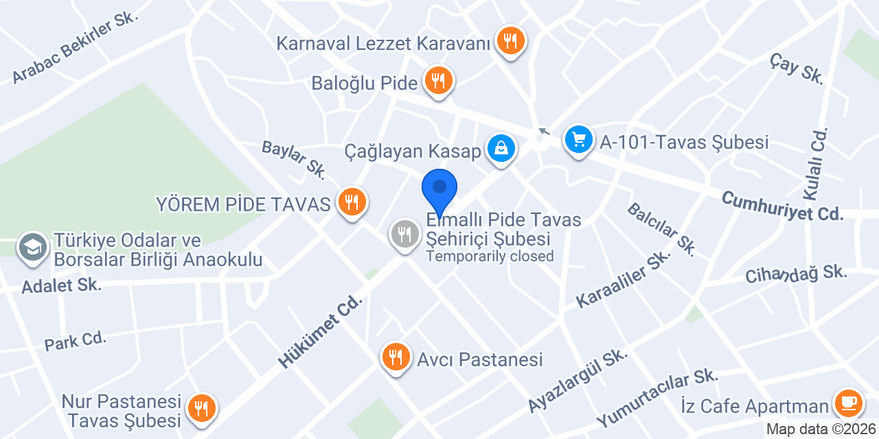 Hacı Şerif Tavas konumu
