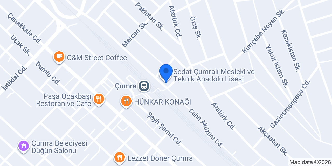Çumra Ticaret Meslek Lisesi konumu