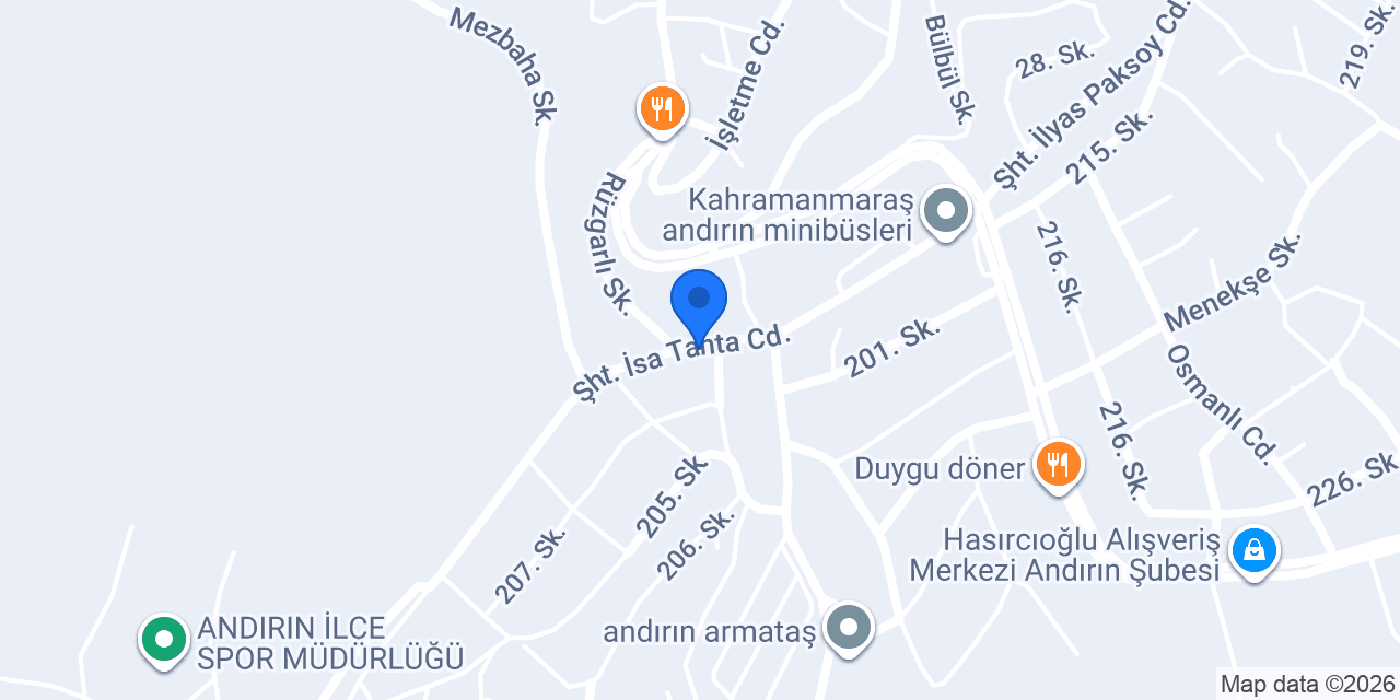 Petunya Cafe Andırın Şubesi konumu