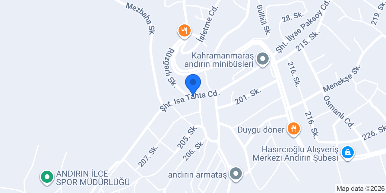 Andırın Hafriyat konumu