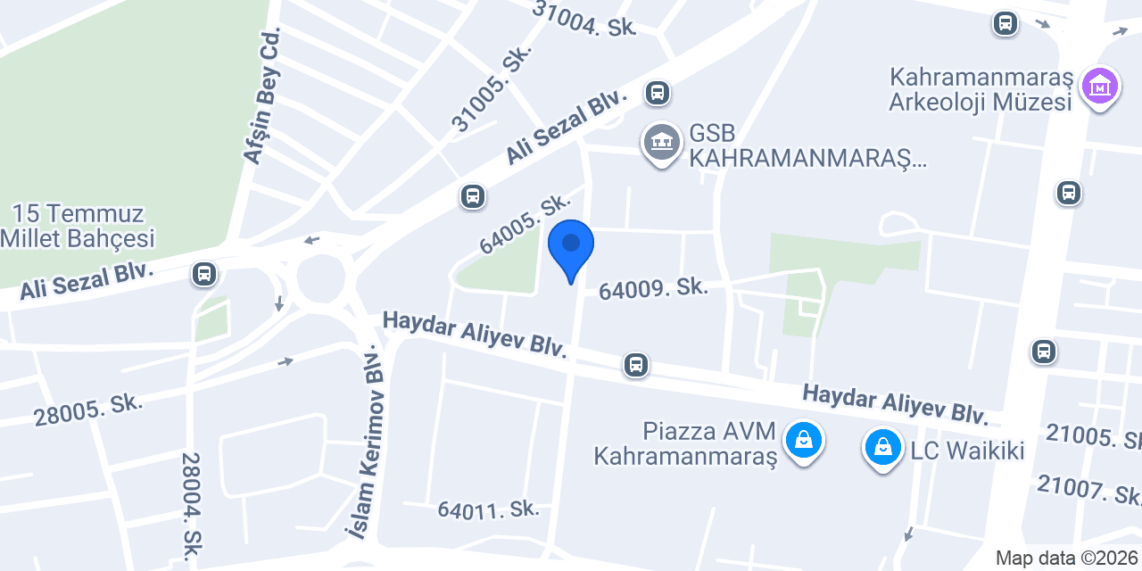 Kahramanmaraş Ebrar Oto Kiralama konumu