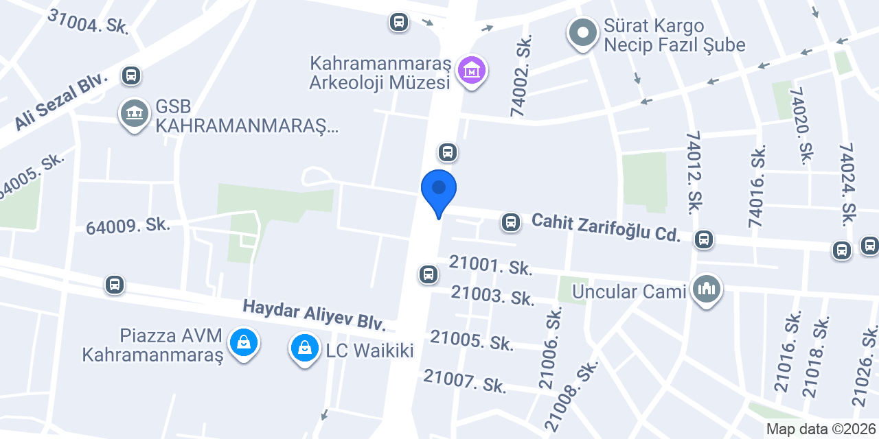 Aker İnşaat Mühendislik Kahramanmaraş konumu