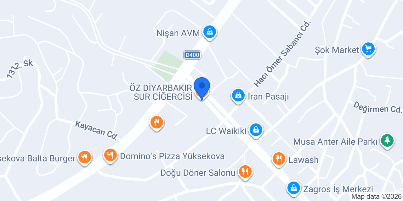 ÖZ DİYARBAKIR SUR CİĞERCİSİ konumu