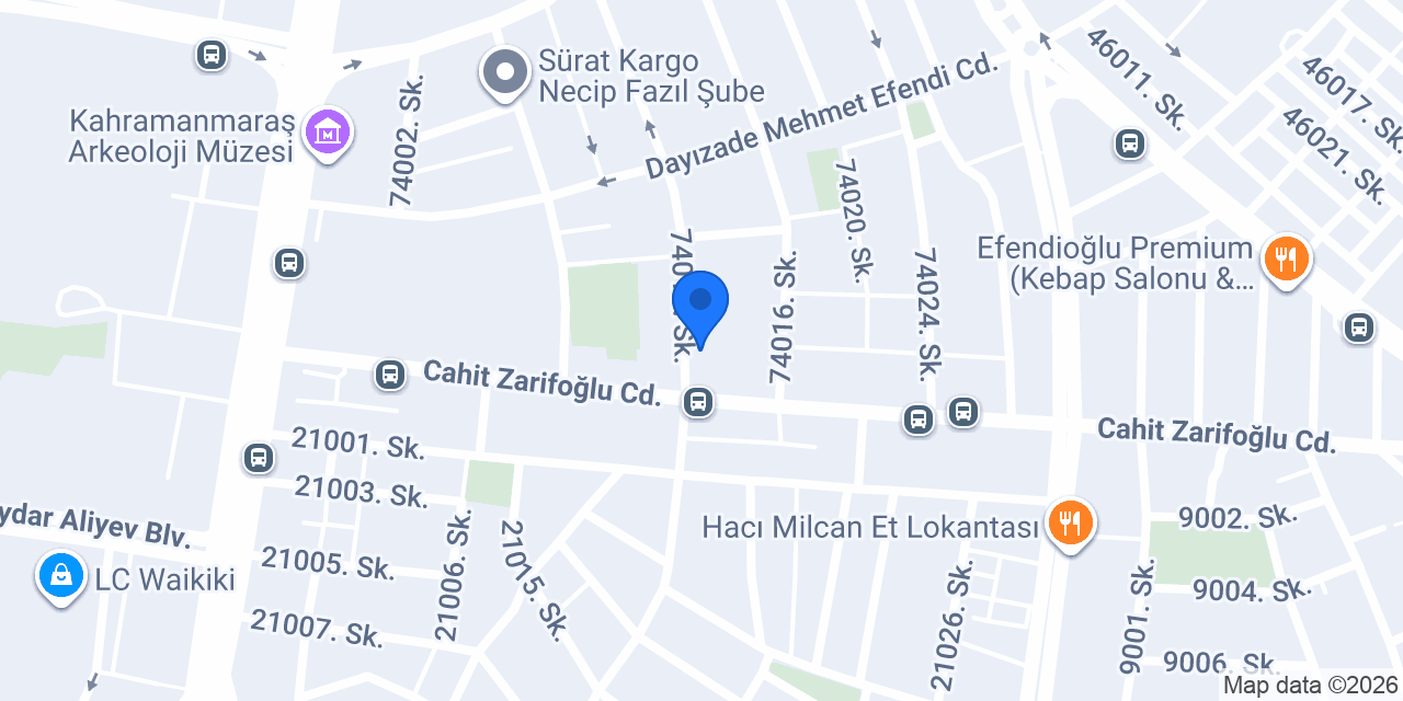 DULKADİROĞLU 19 NOLU ASM konumu