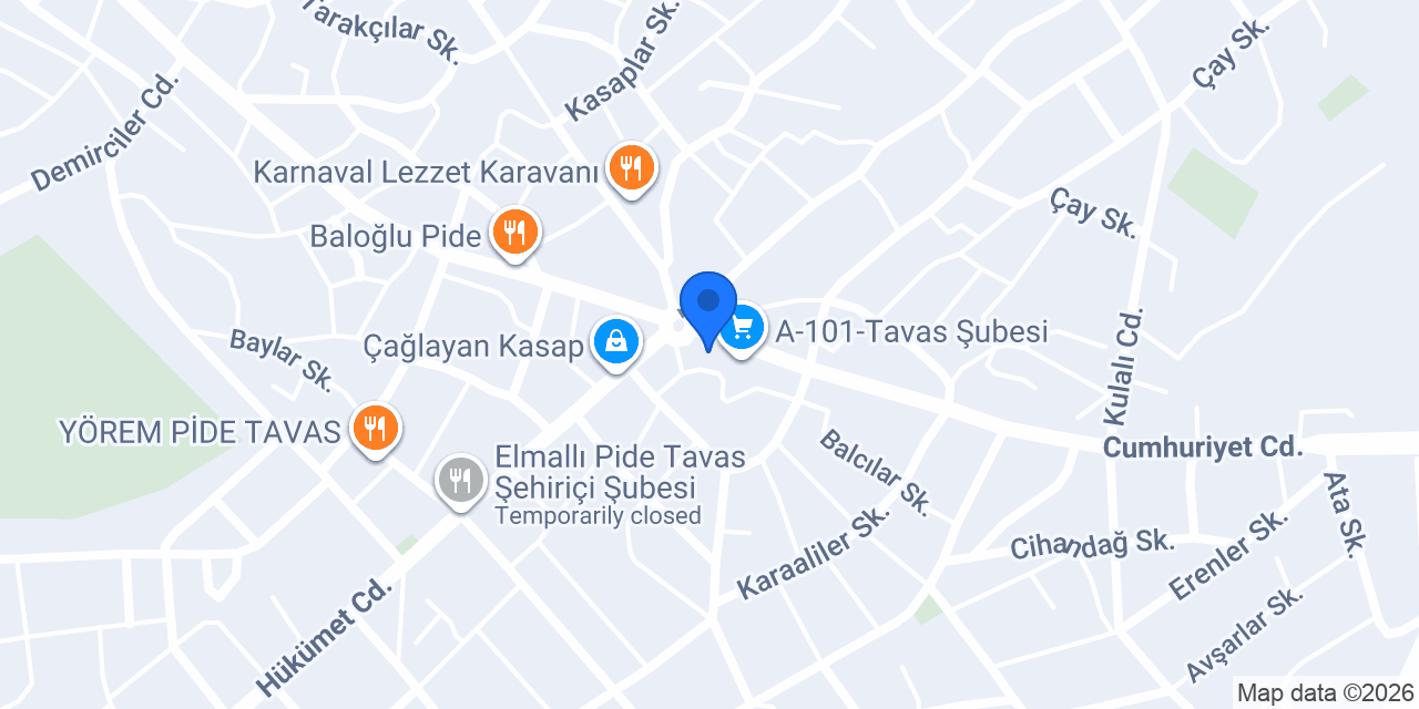 TAVAS ECZANESİ konumu