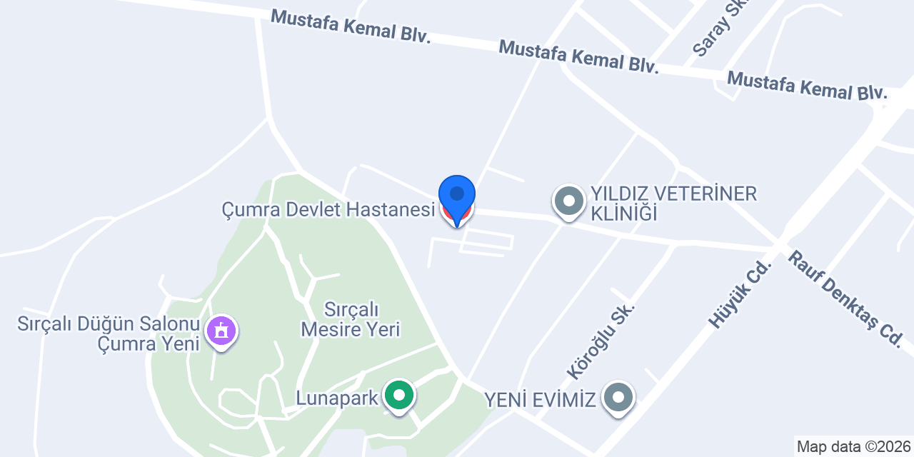 Çumra Devlet Hastanesi konumu