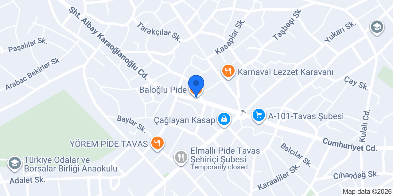 Baloğlu Pide konumu