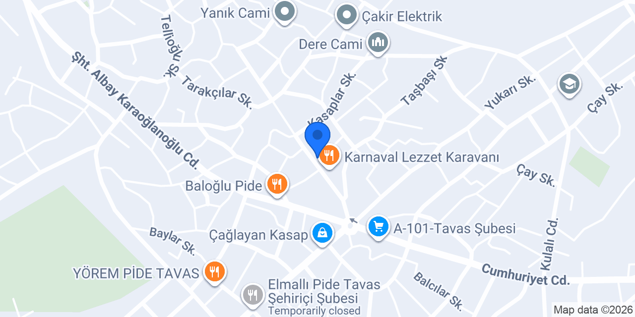 Çarşı kasap konumu