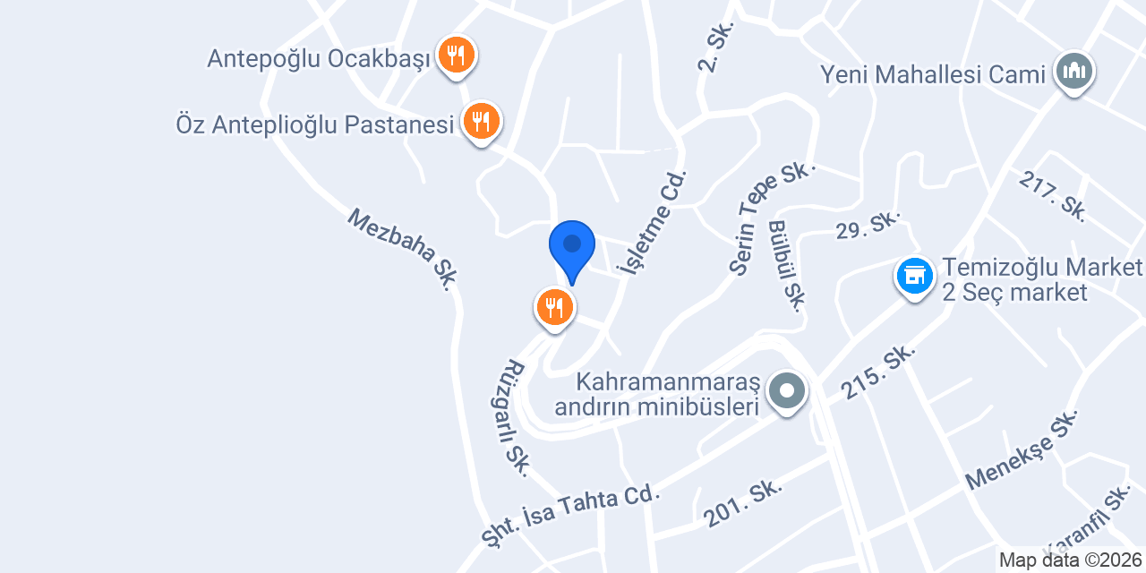 Halkbank Andırın Şubesi konumu