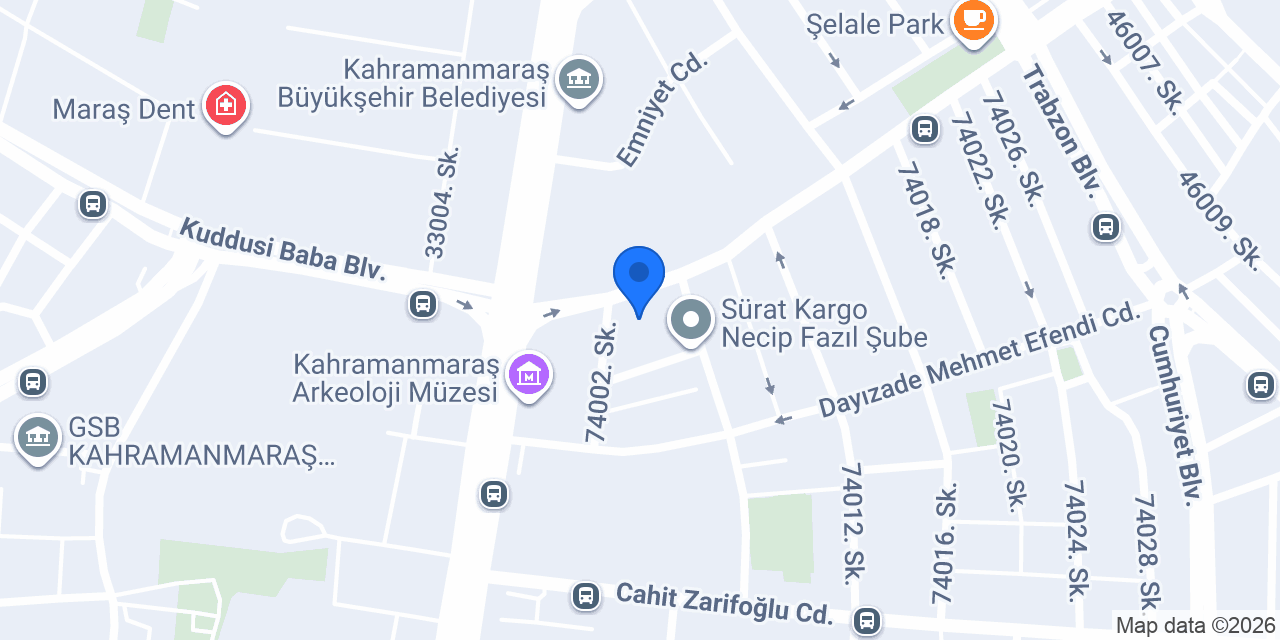 KAHRAMANMARAŞ KAPLANLAR SÜRÜCÜ KURSU PSİKOTEKNİK konumu