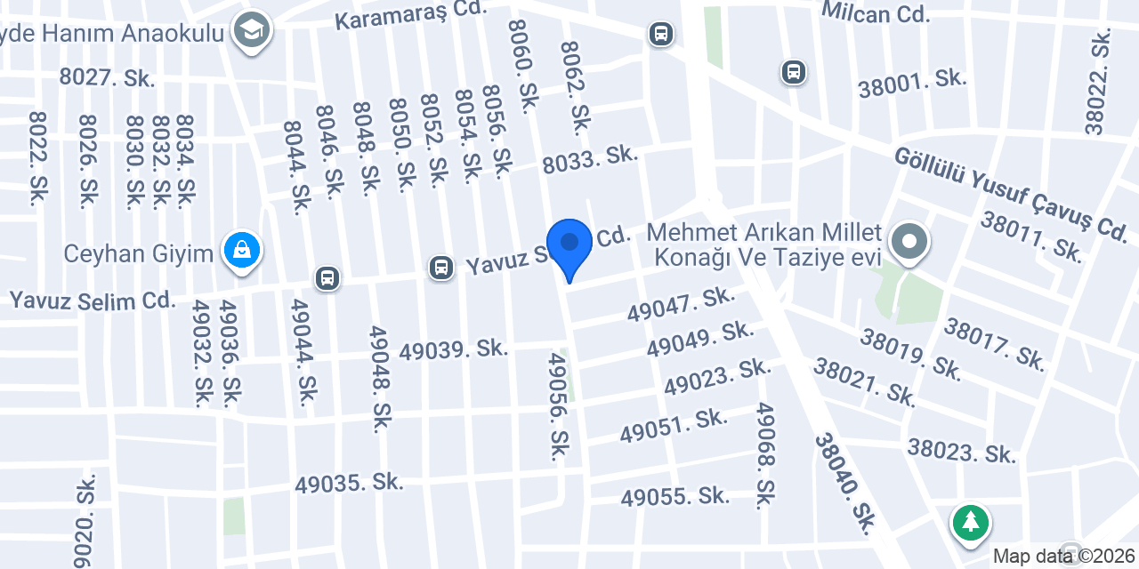 Gökçe terzi konumu