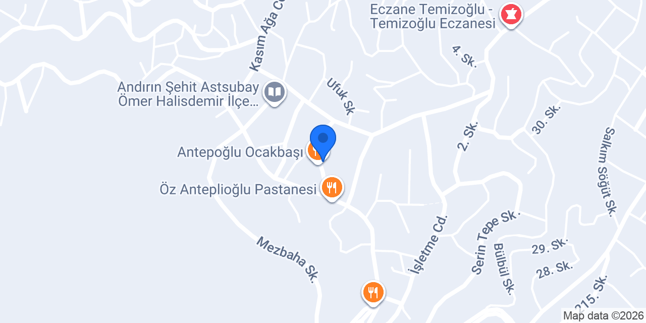 YEŞİLYURT VETERİNER KLİNİĞİ ANDIRIN konumu