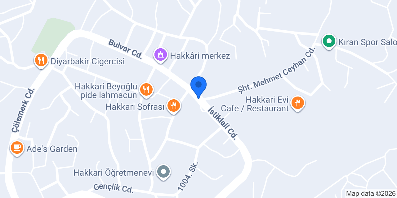 GÜL-FER ISI DOĞALGAZ MÜHENDİSLİK HAKKARİ ŞUBESİ konumu