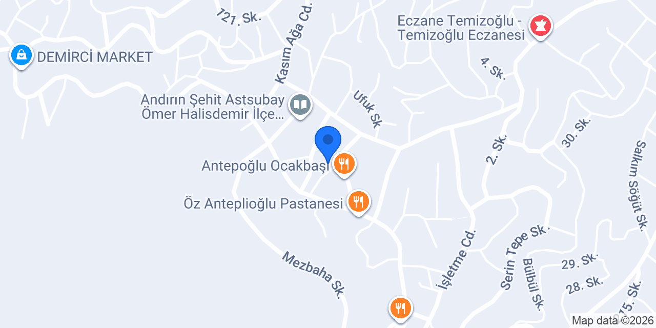 ANDIRIN VETERİNER KLİNİĞİ konumu