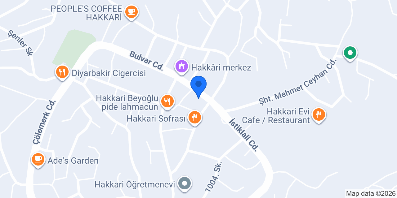 Şahane Cafe konumu