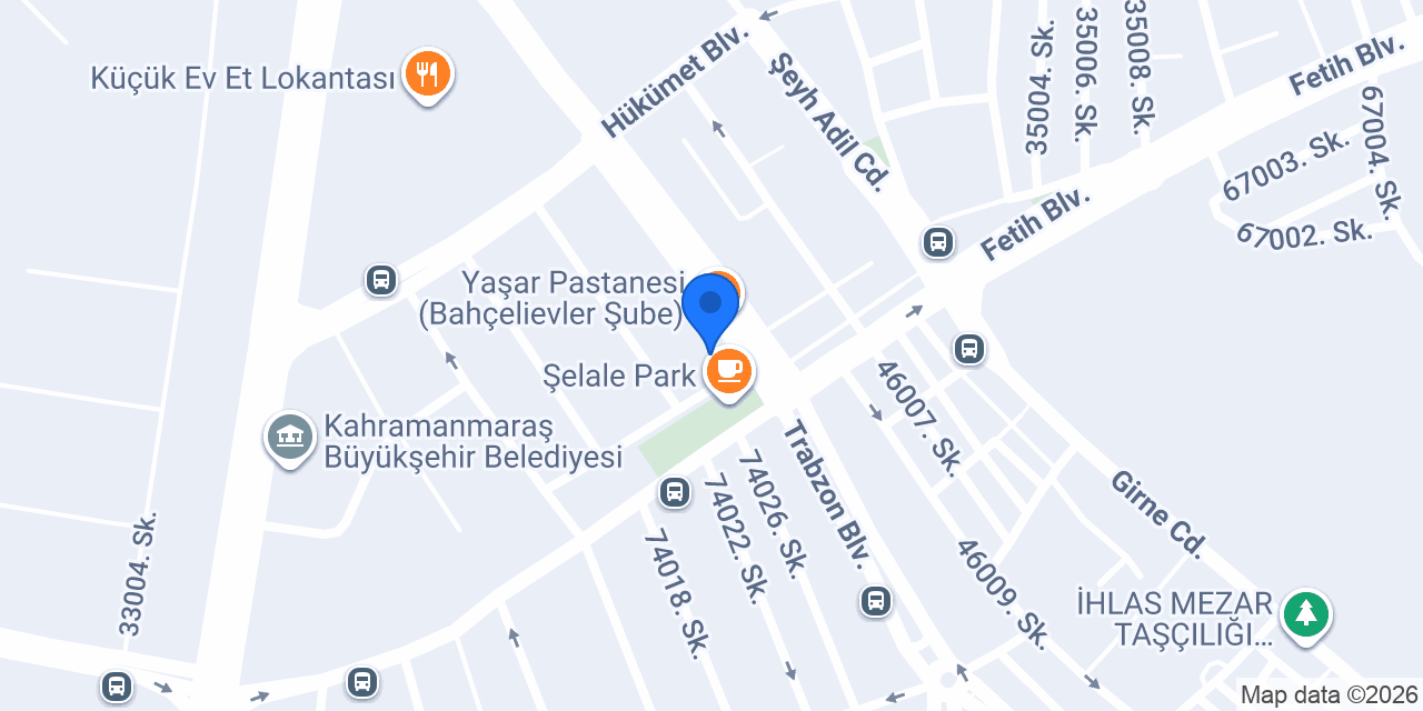 Maraş bölge taksi konumu