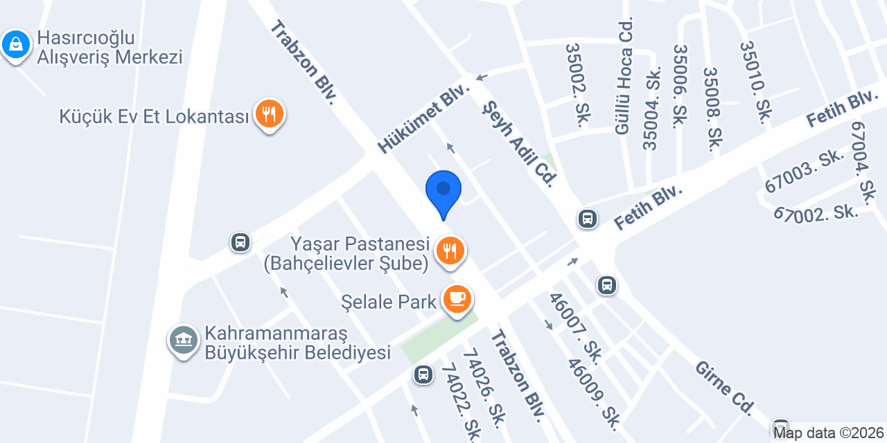 Kuveyt Türk Kahramanmaraş Şubesi konumu