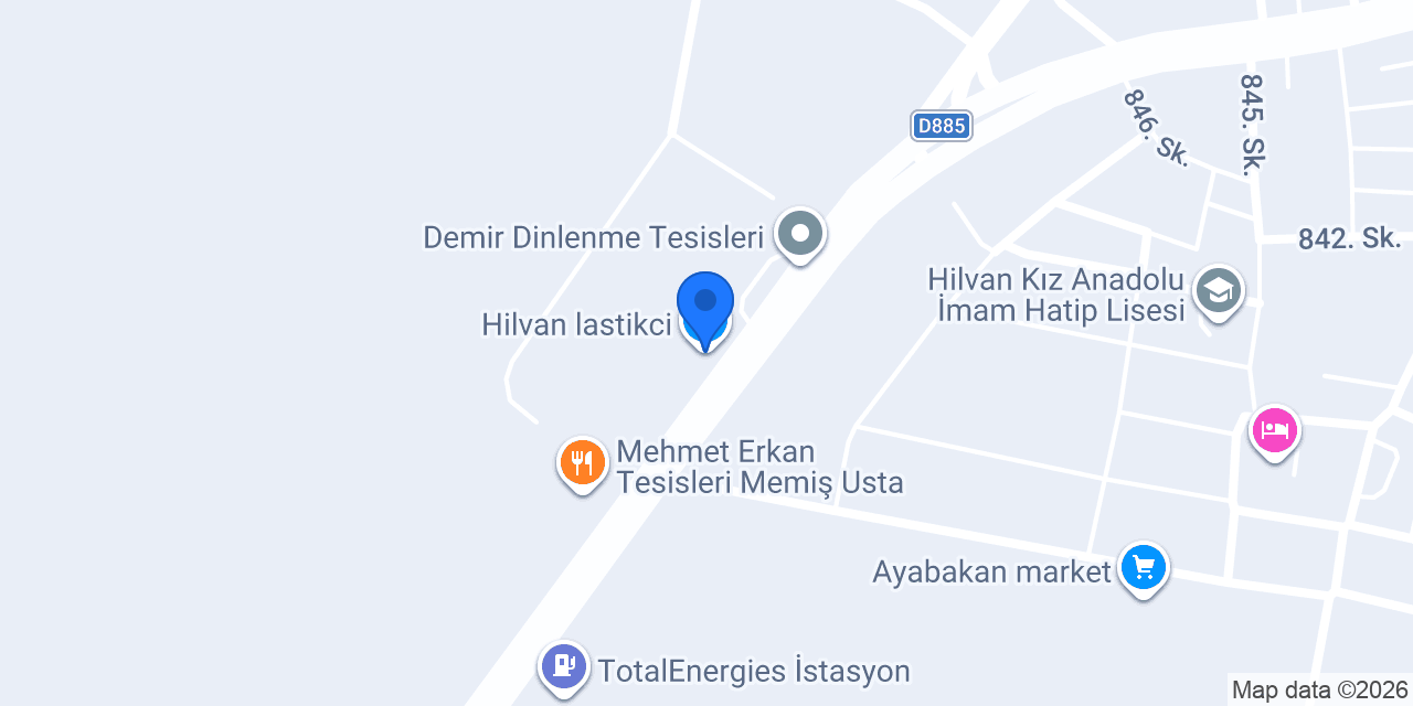 Hilvan lastikci konumu