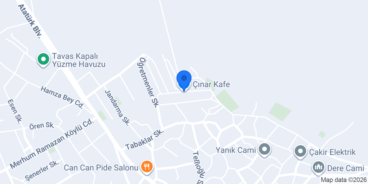 Çınar Kafe konumu