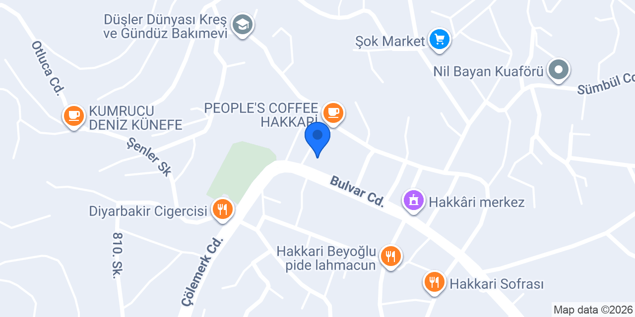Hakkari Pansiyon Emka Pansiyonu konumu