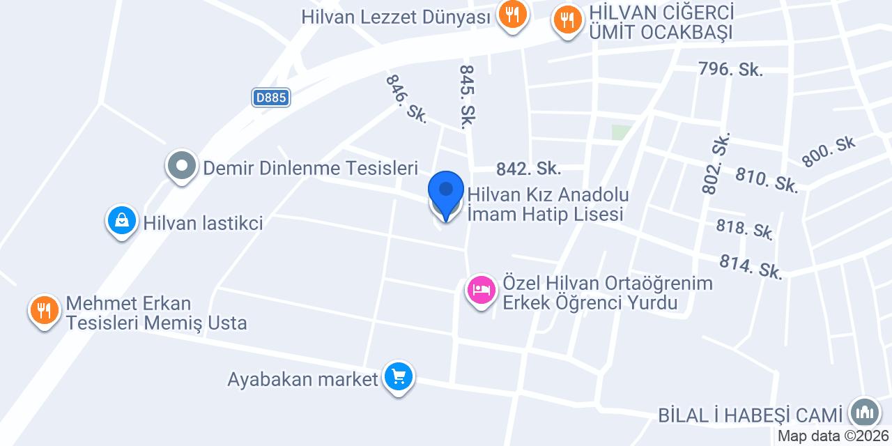 Hilvan Kız Anadolu İmam Hatip Lisesi konumu