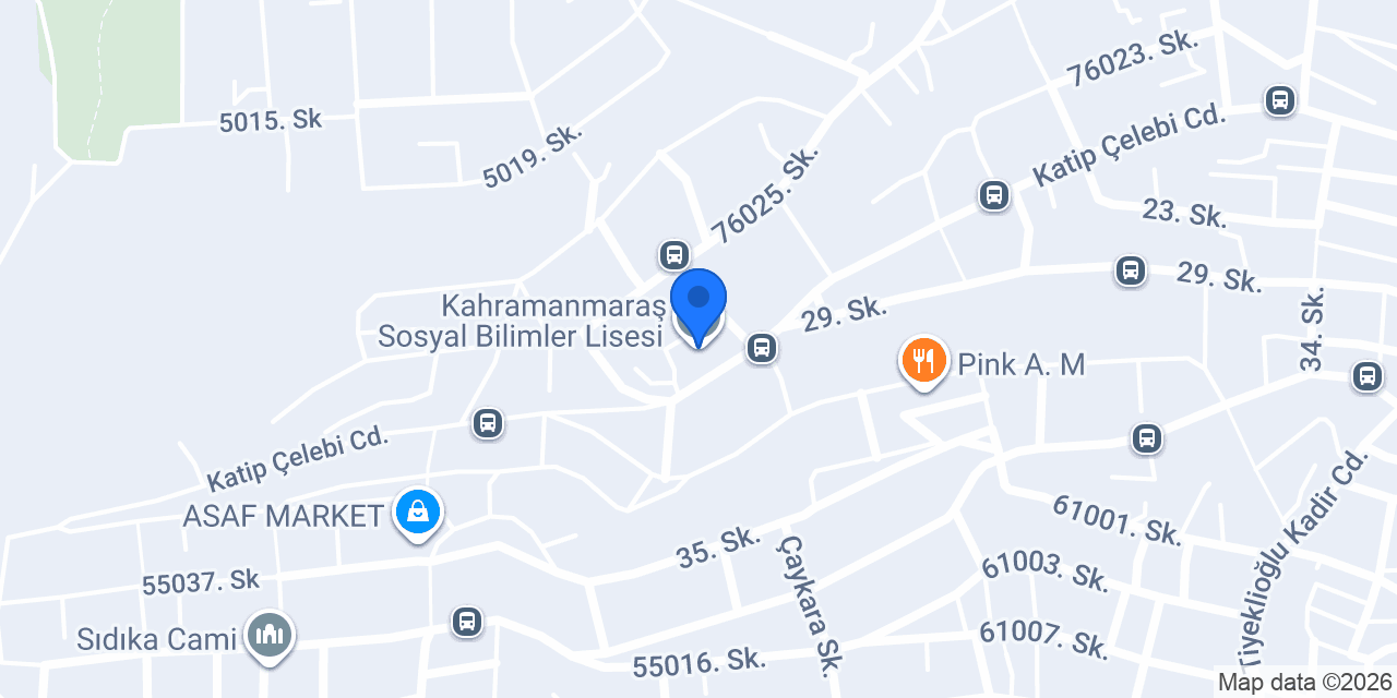 Kahramanmaraş Sosyal Bilimler Lisesi konumu