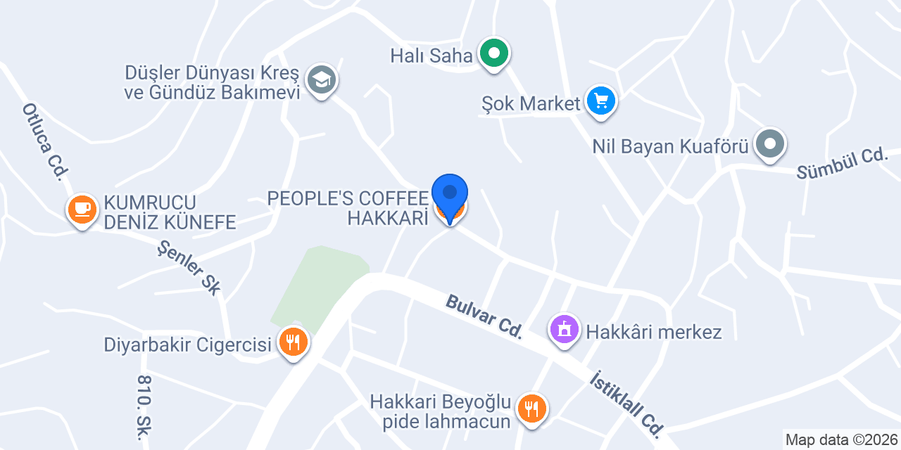 PEOPLE'S COFFEE HAKKARİ konumu
