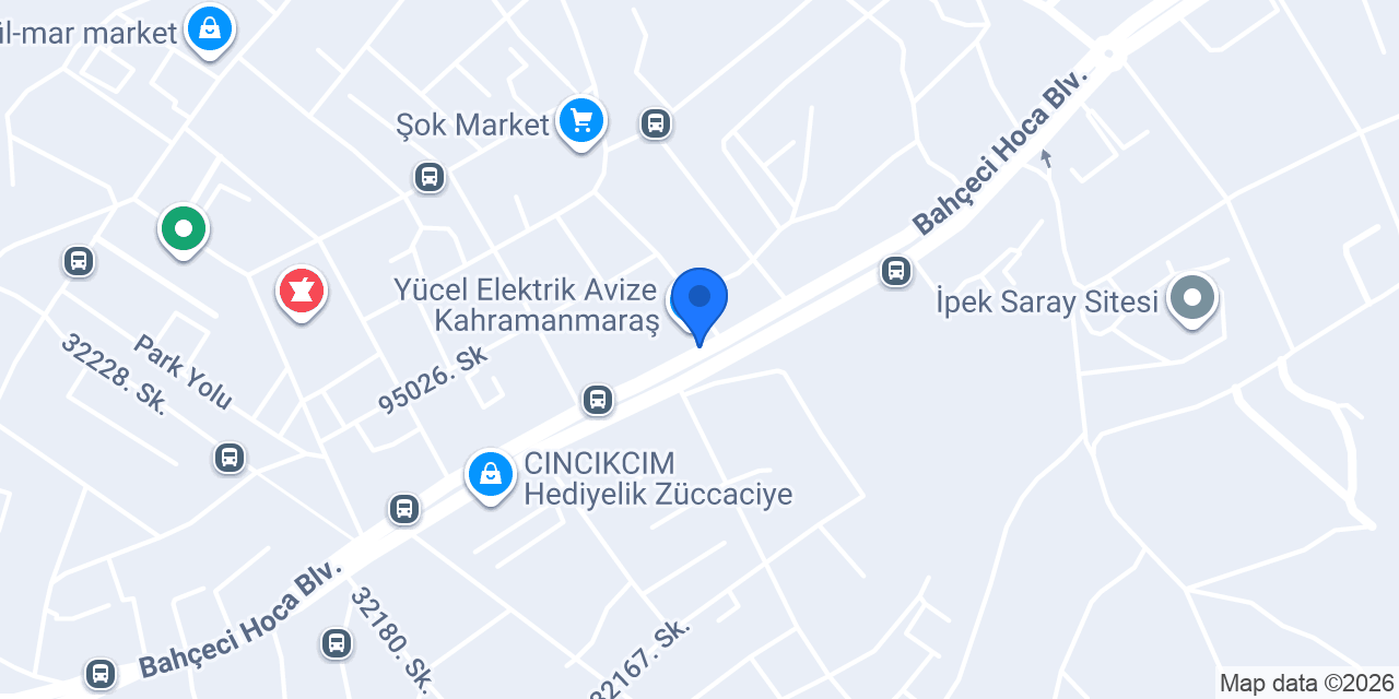 Yücel Elektrik Avize Kahramanmaraş konumu