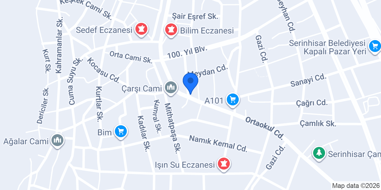 Ekin Fırın Cafe konumu