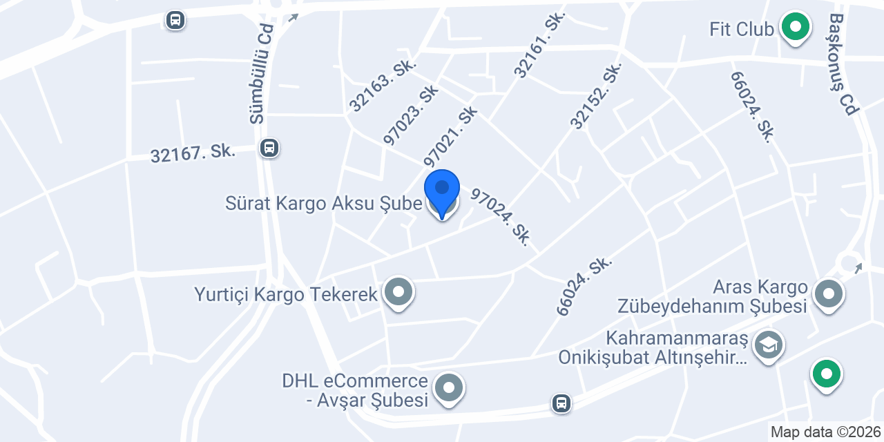 Sürat Kargo Aksu Şube konumu
