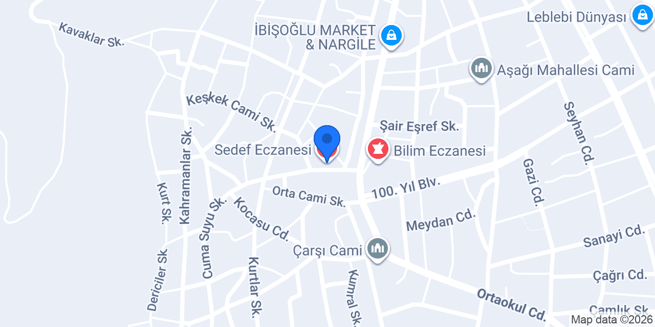 Sedef Eczanesi konumu