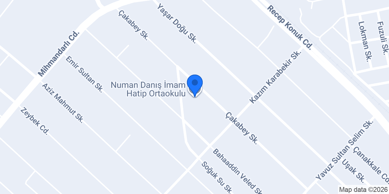 Numan Danış İmam Hatip Ortaokulu konumu