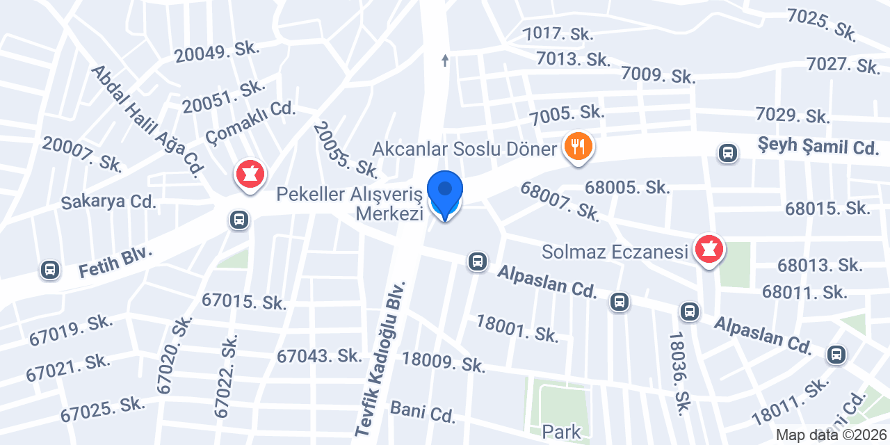 Pekeller Alışveriş Merkezi konumu