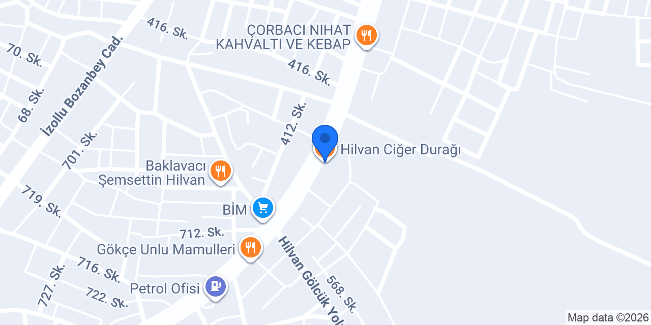 Hilvan Ciğer Durağı konumu