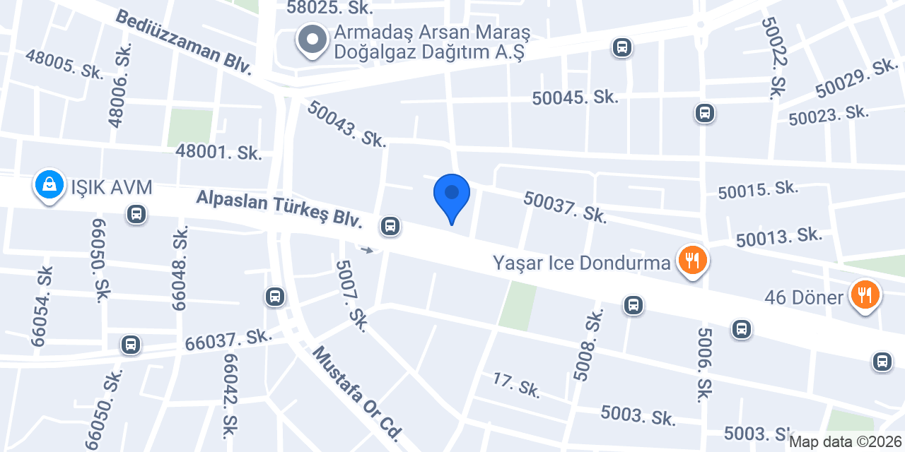 Garanti BBVA Binevler / Kahramanmaraş Şubesi konumu