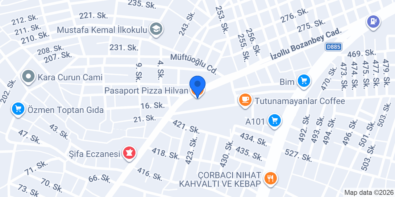 Pasaport Pizza Hilvan konumu
