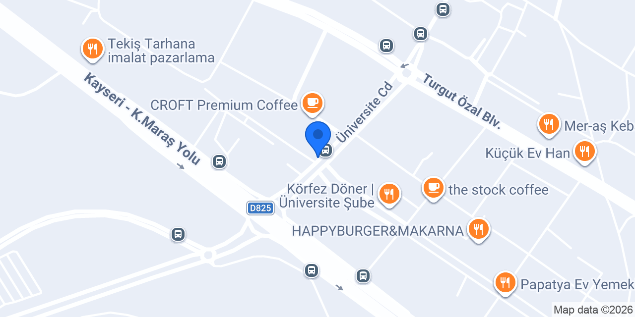 Maydonoz Döner Üniversite konumu