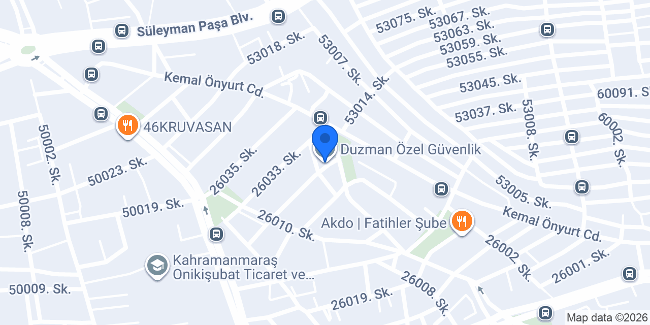 Duzman Özel Güvenlik konumu