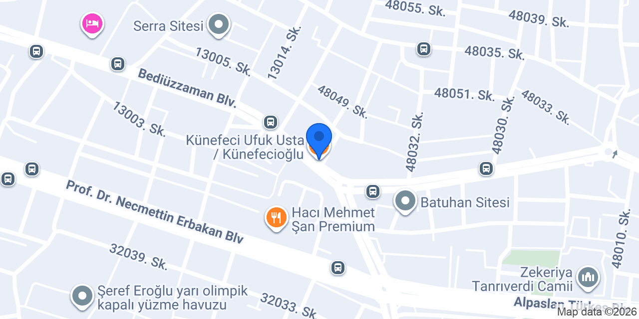 Künefeci Ufuk Usta / Künefecioğlu konumu