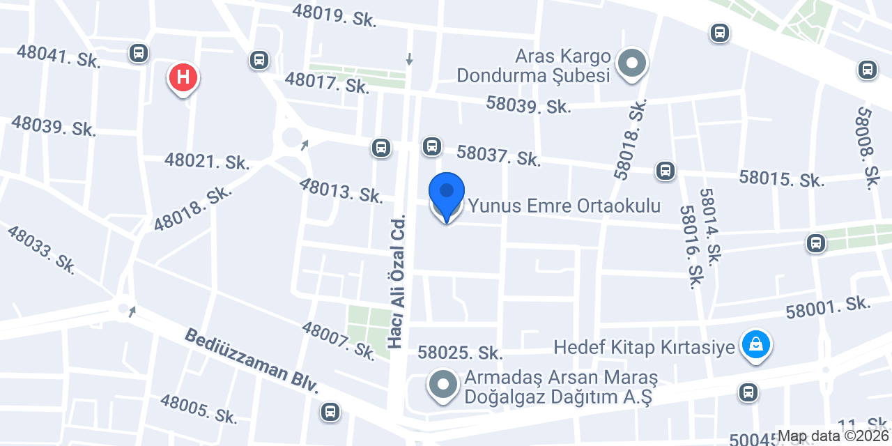 Yunus Emre Ortaokulu konumu