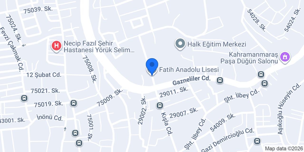 Fatih Anadolu Lisesi konumu
