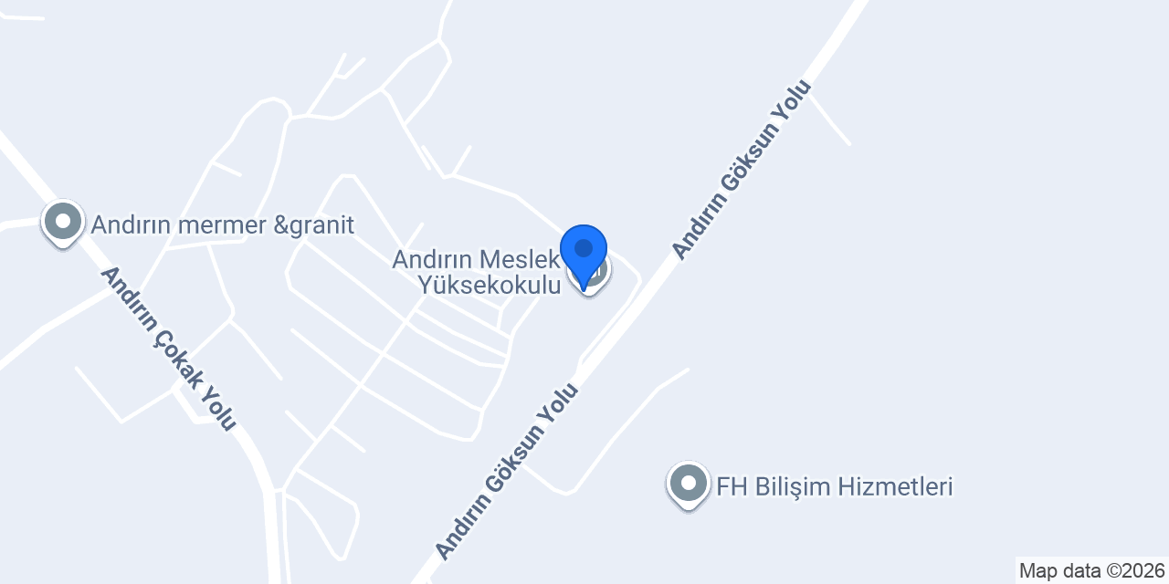 Andırın Meslek Yüksekokulu konumu
