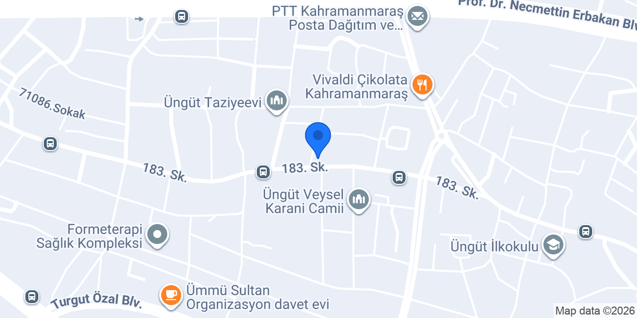 K.MARAŞ ERVA ORGANİZASYON konumu